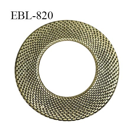 Anneau 24 mm en métal couleur laiton doré aspect tressé diamètre intérieur 24 mm diamètre extérieur 44 mm