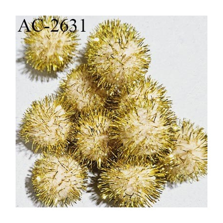 Pompon décor couleur jaune diamètre 18 mm prix à la pièce