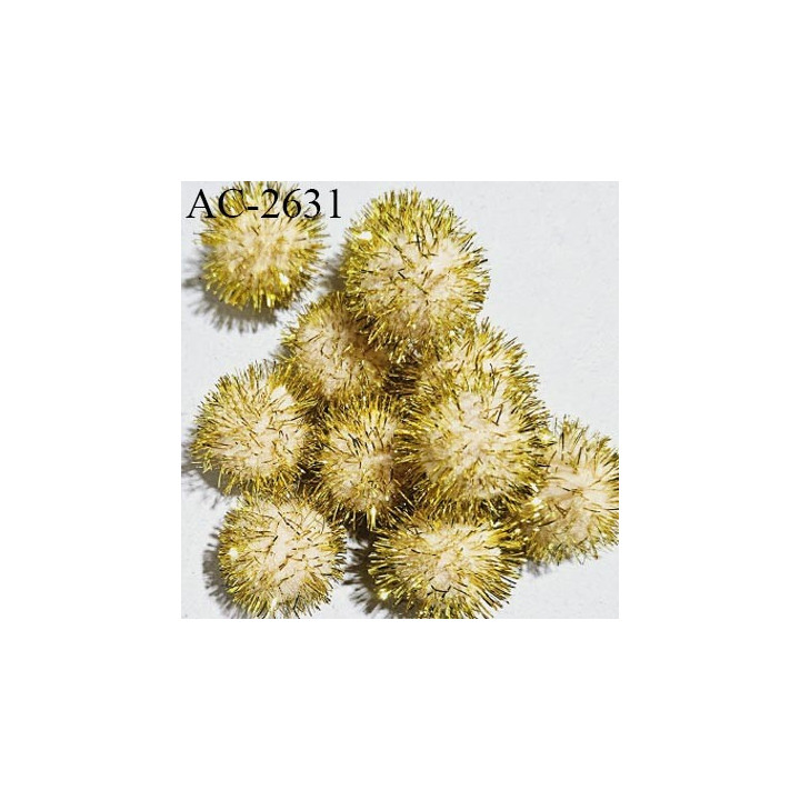 Pompon décor couleur jaune diamètre 18 mm prix à la pièce