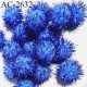 Pompon décor couleur bleu diamètre 18 mm prix à la pièce