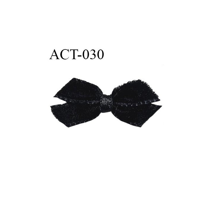 Noeud lingerie 40 mm haut de gamme aspect velours couleur noir largeur 30 mm hauteur 15 mm prix à l'unité