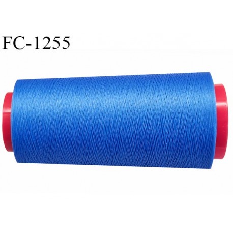 Cone de fil 2000 m mousse polyester n° 110 polyester couleur bleu longueur 2000 mètres bobiné en France