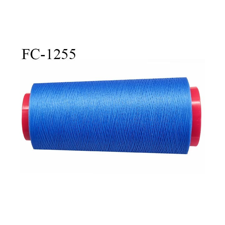 Cone de fil 2000 m mousse polyester n° 110 polyester couleur bleu longueur 2000  mètres bobiné en France