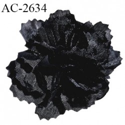Décor ornement fleur en tissu à coudre diamètre 5 cm couleur noir prix à l'unité