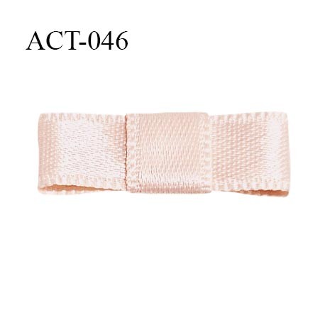 Noeud lingerie 28 mm haut de gamme en satin couleur rose pâle largeur 28 mm hauteur 10 mm prix à l'unité