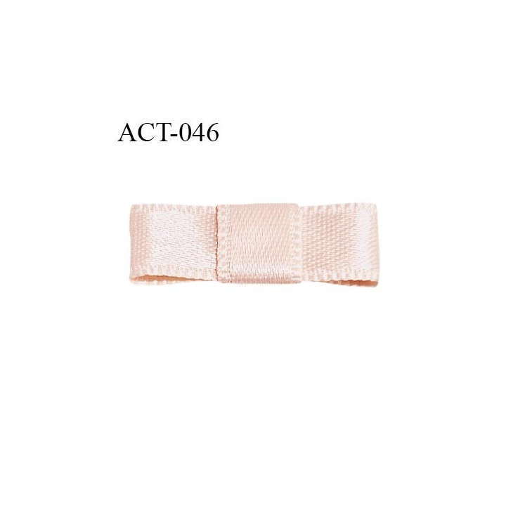 Noeud lingerie 28 mm haut de gamme en satin couleur rose pâle largeur 28 mm hauteur 10 mm prix à l'unité