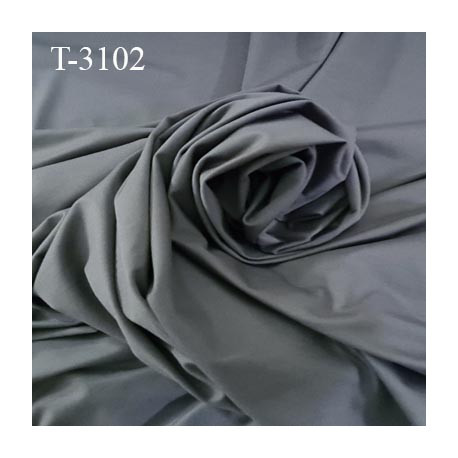 Tissu lycra élasthanne gris très haut de gamme 145 gr au m2 largeur 180 cm prix pour 10 cm de longueur et 175 cm de large