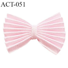 Noeud plissé lingerie 36 mm couleur rose pâle largeur 36 mm hauteur 24 mm prix à la pièce
