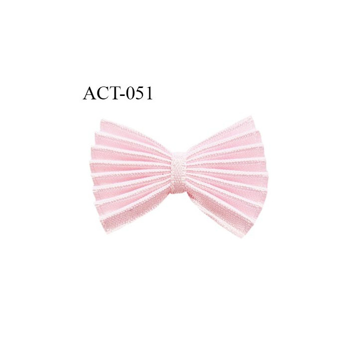 Noeud plissé lingerie 36 mm couleur rose pâle largeur 36 mm hauteur 24 mm prix à la pièce