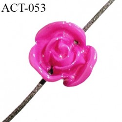 Décor accessoire perle fleur diamètre 12 mm couleur rouge en forme de rose avec passage pour un cordon de 1 mm prix à la pièce