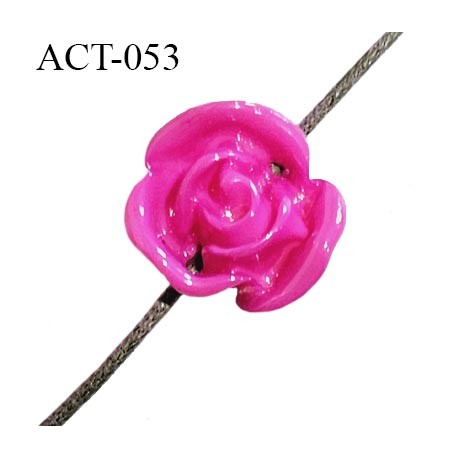 Décor accessoire perle fleur diamètre 12 mm couleur rouge en forme de rose avec passage pour un cordon de 1 mm prix à la pièce