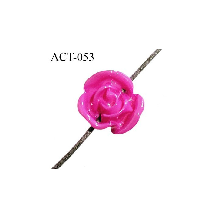 Décor accessoire perle fleur diamètre 12 mm couleur rouge en forme de rose avec passage pour un cordon de 1 mm prix à la pièce