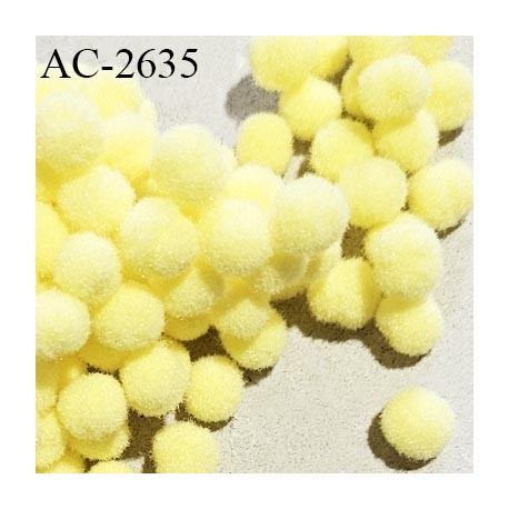 Pompon décor couleur jaune diamètre 7 mm prix à la pièce