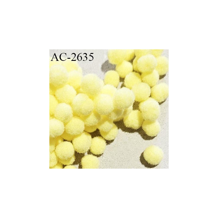 Pompon décor couleur jaune diamètre 7 mm prix à la pièce