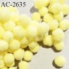 Pompon décor couleur jaune diamètre 7 mm prix à la pièce