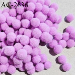 Pompon décor couleur violet rose ou orchidée diamètre 7 mm prix à la pièce