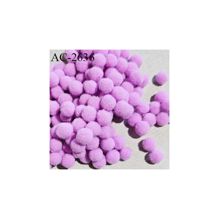 Pompon décor couleur violet rose ou orchidée diamètre 7 mm prix à la pièce