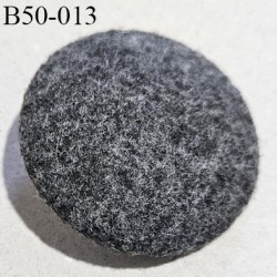 Bouton feutrine 50 mm couleur gris chiné diamètre 50 mm épaisseur 11 mm culot en alu accroche avec un anneau prix à la pièce