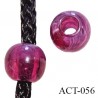 Décor accessoire perle diamètre 10 mm couleur framboise ou violine avec passage pour un cordon de 3 mm prix à la pièce