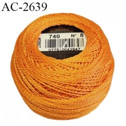 Pelote coton perlé n°8 couleur orange prix pour une pelote de 10 g soit environ 80 mètres