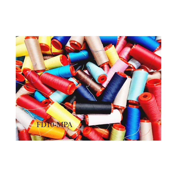 Destockage le lot de 10 Cônes de 1000 m fil mousse polyamide n°120 couleurs aléatoires bobinés en France