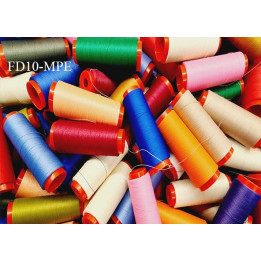 Destockage le lot de 10 Cônes de 1000 m fil mousse polyester n°110 couleurs aléatoires bobinés en France