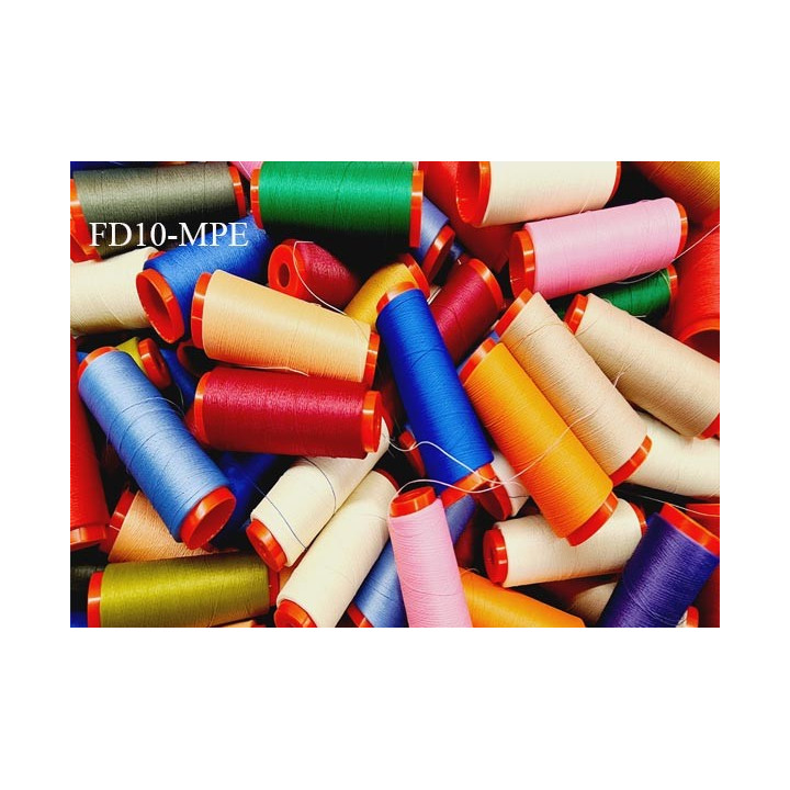 Destockage le lot de 10 Cônes de 1000 m fil mousse polyester n°110 couleurs aléatoires bobinés en France