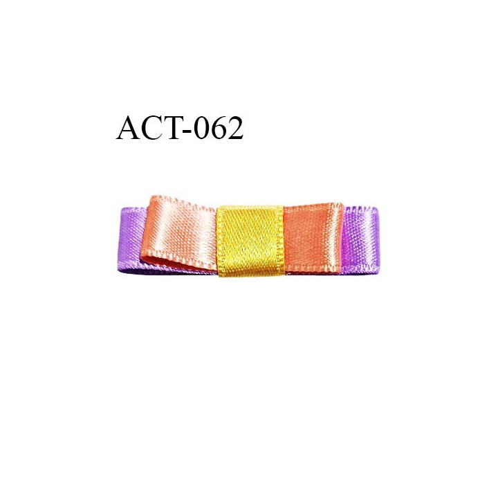Noeud satin lingerie 40 mm couleur violet orange et jaune largeur 40 mm hauteur 10 mm prix à la pièce