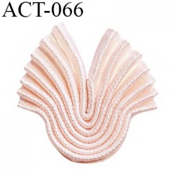 Décor accessoire ornement satin plissé couleur rose pâle hauteur 18 mm largeur 18 mm épaisseur 2 mm prix à la pièce