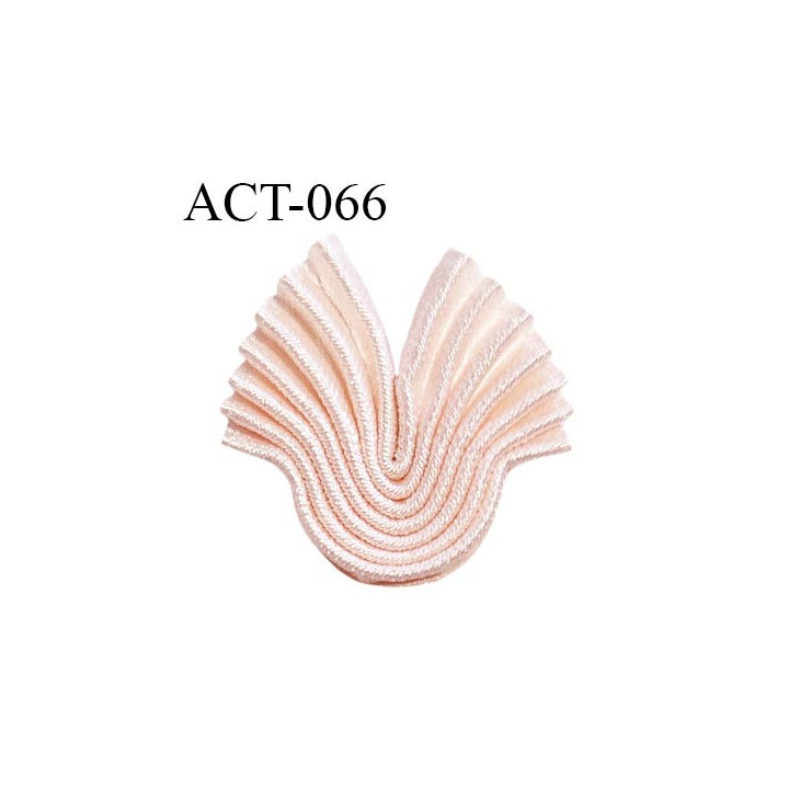 Décor accessoire ornement satin plissé couleur rose pâle hauteur 18 mm largeur 18 mm épaisseur 2 mm prix à la pièce