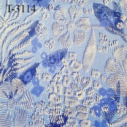 Tissu bain et lingerie très haut de gamme bleu lycra élasthanne largeur 160 cm 250 grs au m2 prix pour 10 cm de longueur