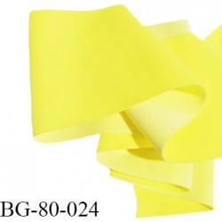 Bande élastique galon lycra 80 mm couleur jaune largeur 80 mm très solide et doux au toucher prix au mètre
