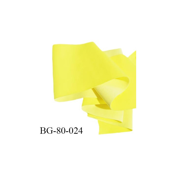 Bande élastique galon lycra 80 mm couleur jaune largeur 80 mm très solide et doux au toucher prix au mètre