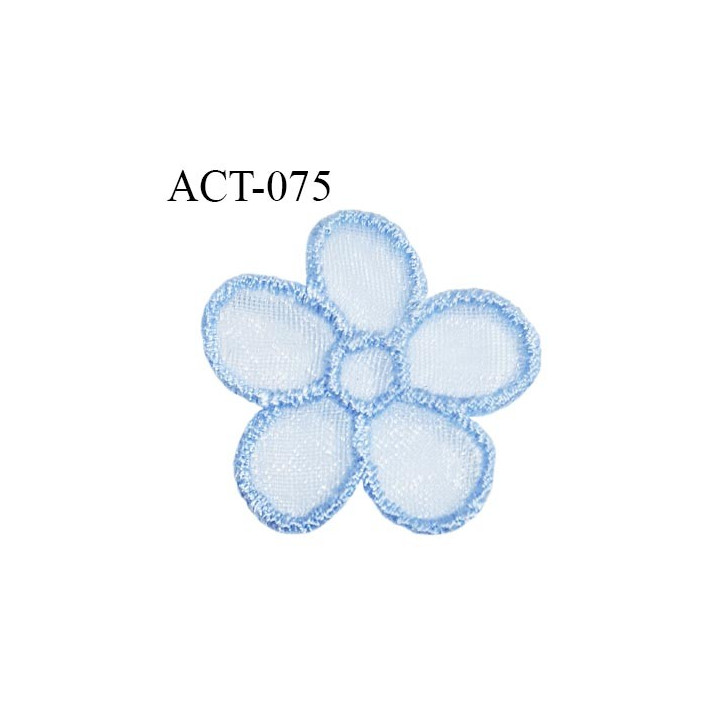 Décor ornement lingerie et autres en forme de fleur couleur bleu diamètre 22 mm prix à la pièce