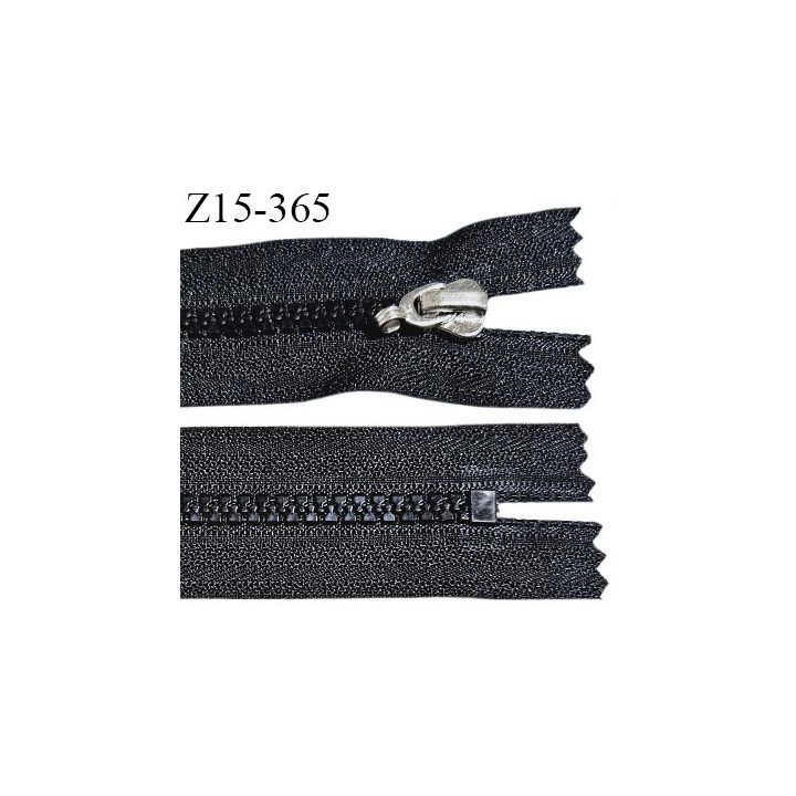 Fermeture zip moulée 15 cm non séparable couleur noir largeur 3.2 cm zip moulée longueur 15 cm largeur 6 mm prix à la pièce