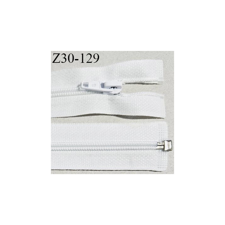 Fermeture zip 30 cm couleur blanc naturel séparable curseur métal longueur 30 cm largeur 2.8 cm largeur du zip 5 mm