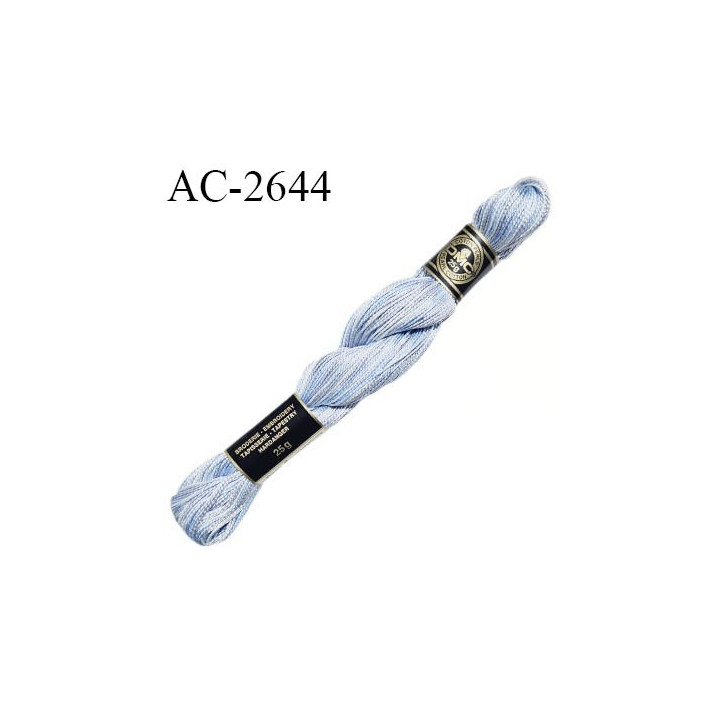 Echevette de coton perlé DMC 100% coton n°12 couleur bleu et gris prix pour une échevette de 25 g soit environ 300 mètres