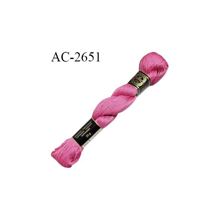 Echevette de coton perlé DMC 100% coton n°12 couleur rose prix pour une échevette de 25 g soit environ 300 mètres