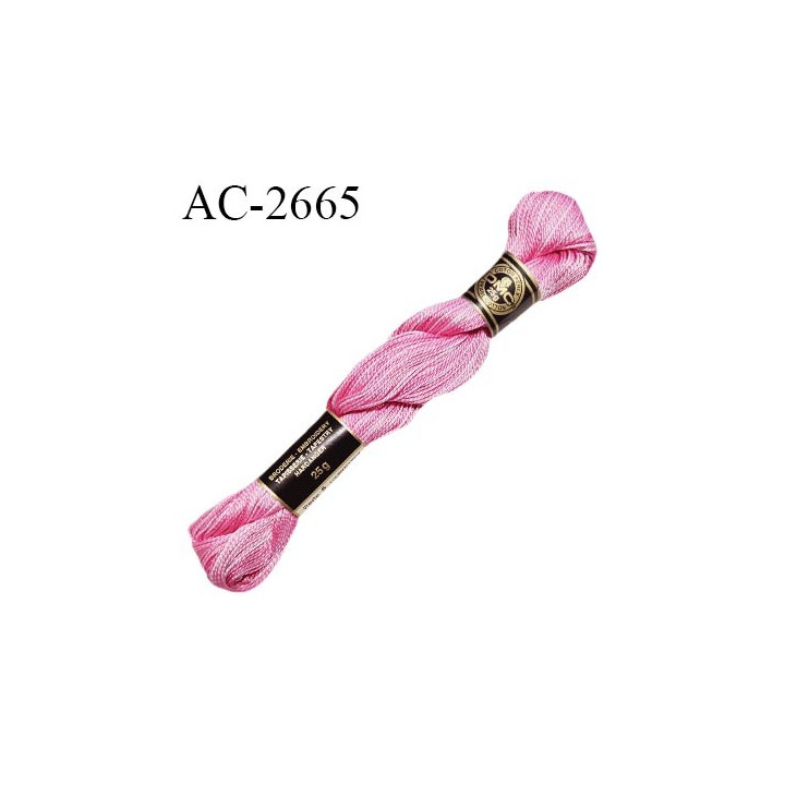 Echevette de coton perlé DMC 100% coton n°5 couleur rose dégradé prix pour une échevette de 25 g soit environ 112 mètres