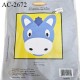 Kit canevas pour enfant demi point croix Ane 14x14 cm avec fil, aiguille et explications niveau débutant prix pour un kit