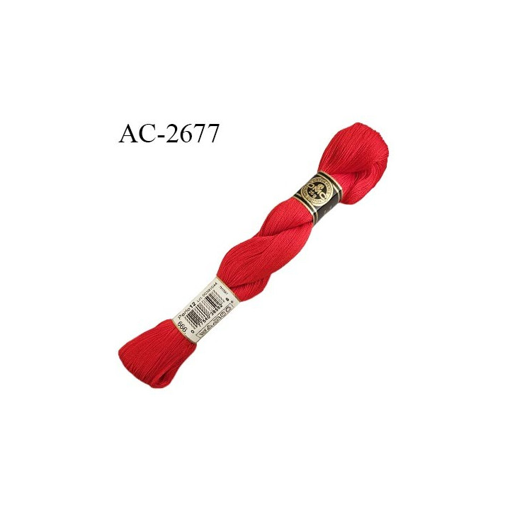 Echevette de coton perlé DMC 100% coton n°12 couleur rouge prix pour une échevette de 25 g soit environ 300 mètres
