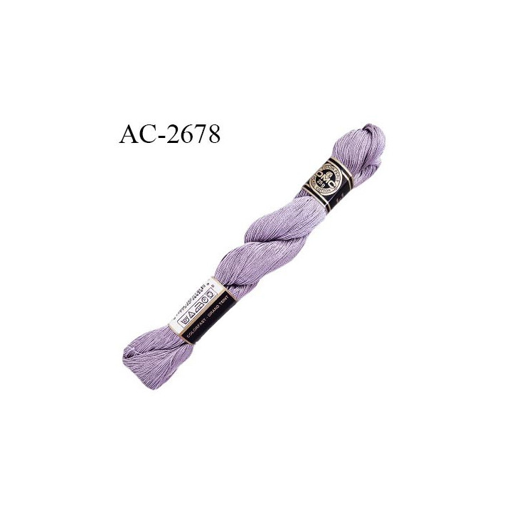 Echevette de coton perlé DMC 100% coton n°12 couleur mauve prix pour une échevette de 25 g soit environ 300 mètres