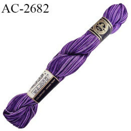 Echevette de coton perlé DMC 100% coton n°8 couleur violet dégradé prix pour une échevette de 25 g soit environ 200 mètres