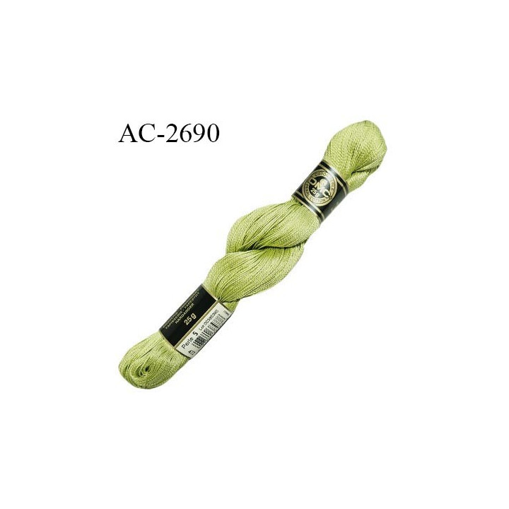 Echevette de coton perlé DMC 100% coton n°12 couleur vert pomme prix pour une échevette de 25 g soit environ 300 mètres