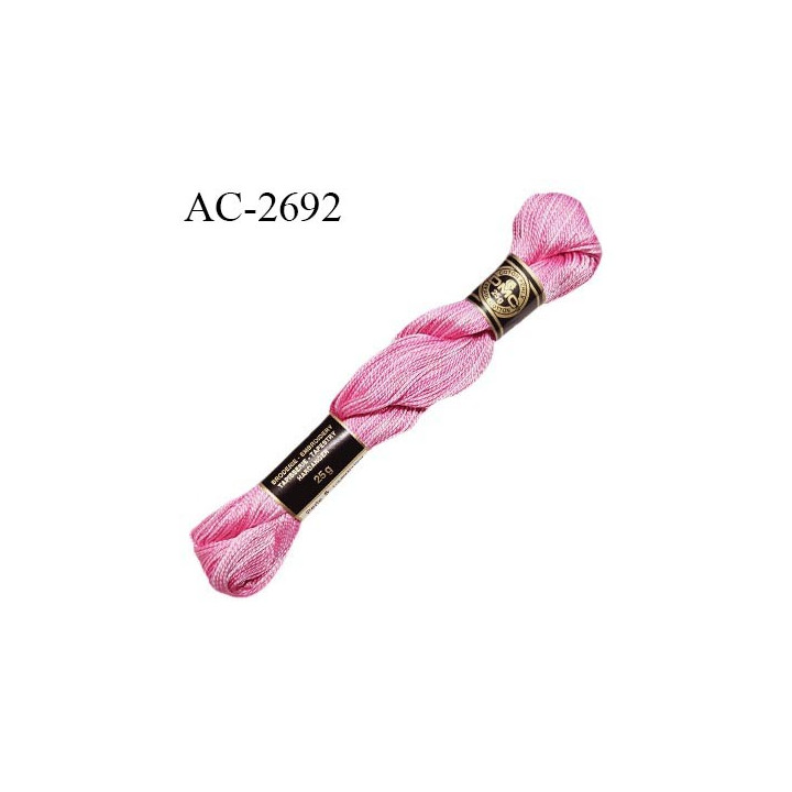 Echevette de coton perlé DMC 100% coton n°12 couleur rose dégradé prix pour une échevette de 25 g soit environ 300 mètres
