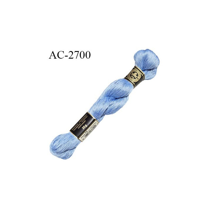 Echevette de coton perlé DMC 100% coton n°12 couleur bleu prix pour une échevette de 25 g soit environ 300 mètres