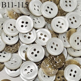 Bouton 11 mm couleur gris clair nacré diamètre 11 mm épaisseur 2 mm prix à l'unité