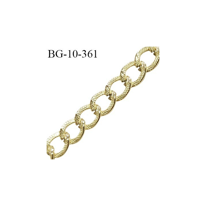 Chaîne en métal couleur doré light largeur 10 mm prix au mètre