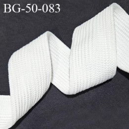 Galon sangle tressée 50 mm en polyester couleur blanc largeur 50 mm épaisseur 2 mm prix au mètre