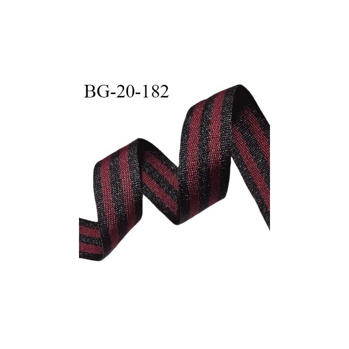 Sangle polyamide très solide 20 mm couleur noir et bordeaux largeur 20 mm épaisseur 0.5 mm prix au mètre